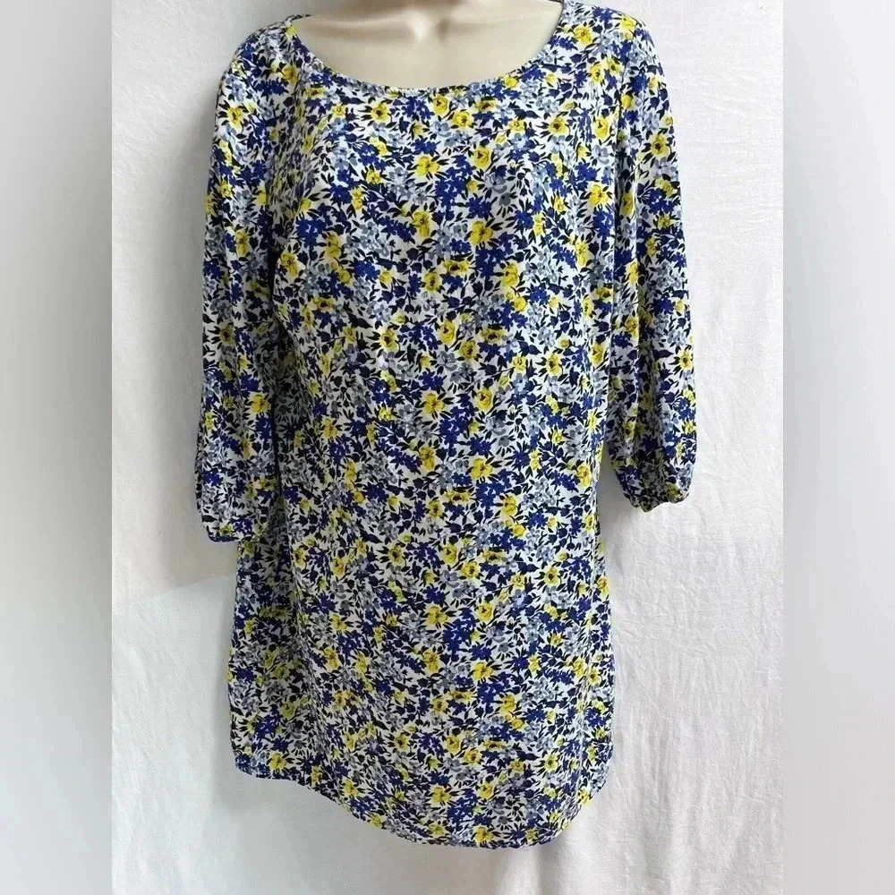 Old Navy women’s size small petite long sleeve floral tunic blouse